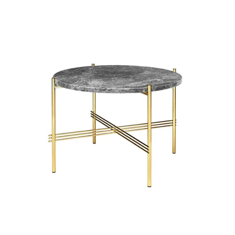 Marque Table basse TS COFFEE Ø 55 Marbre Emperador gris / LaitonGUBI