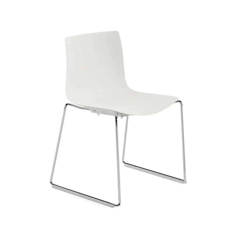Chaise CATIFA RE 46 Piétement luge Blanc luneARPER Bon Marché