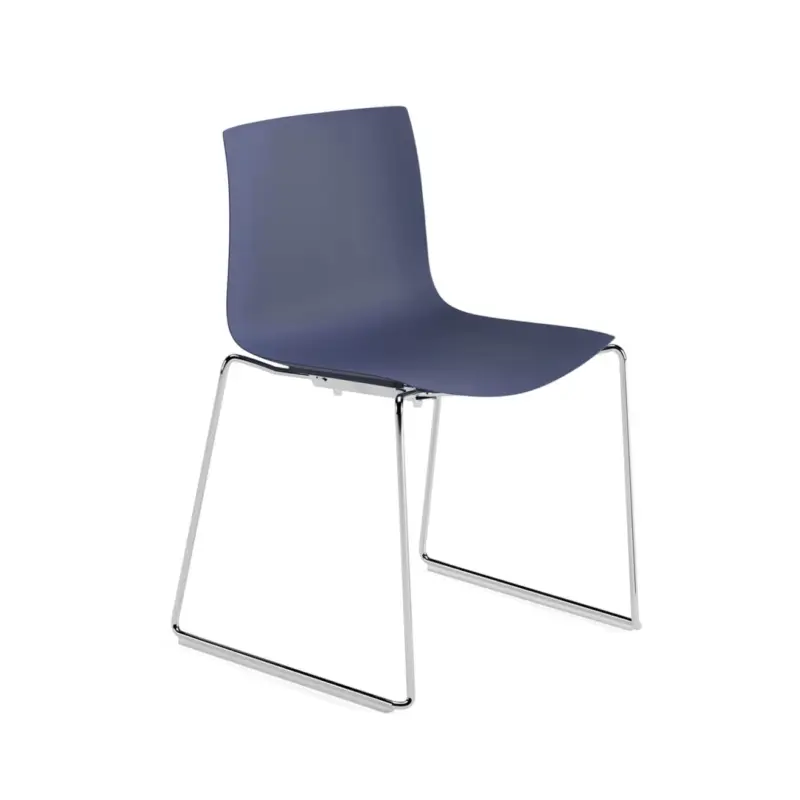 Chaise CATIFA RE 46 Piétement luge Bleu nuitARPER Jusqu&rsquo;à Épuisement Des Stocks