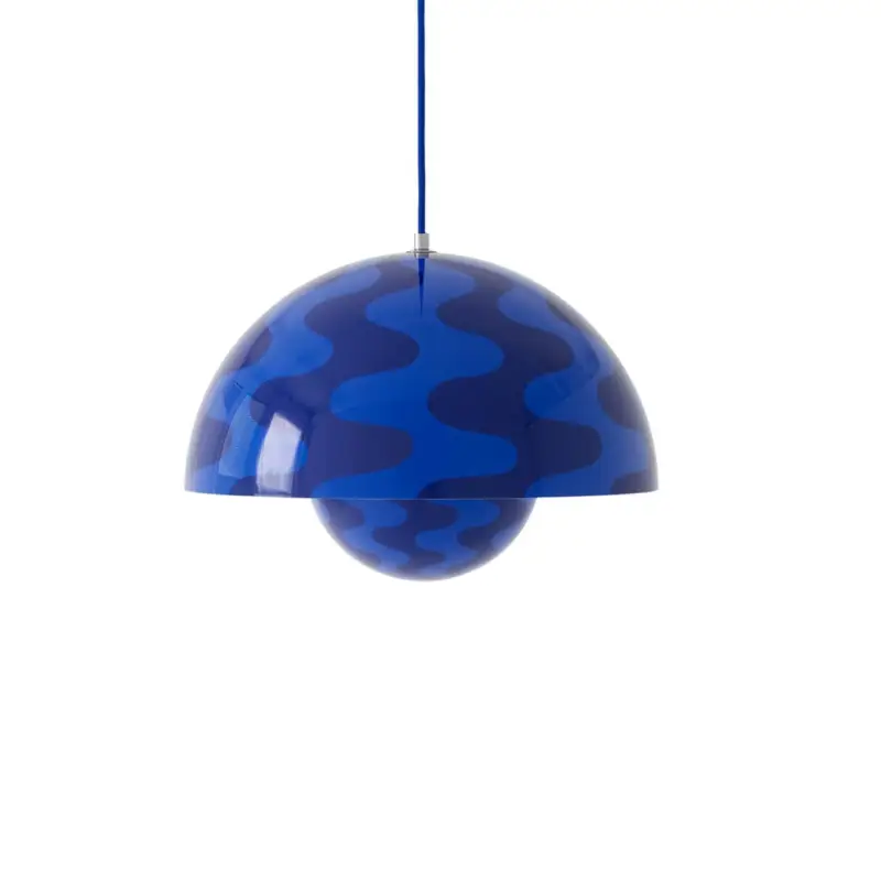 Suspension FLOWERPOT VP7 Pattern Bleu Cobalt & Bleu CrépusculeAND TRADITION Bon Marché