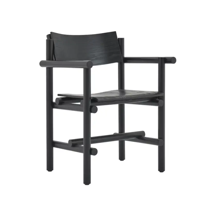 Dining Chair MUECKE with armrests Ebony blackKNOLL Prix Promo