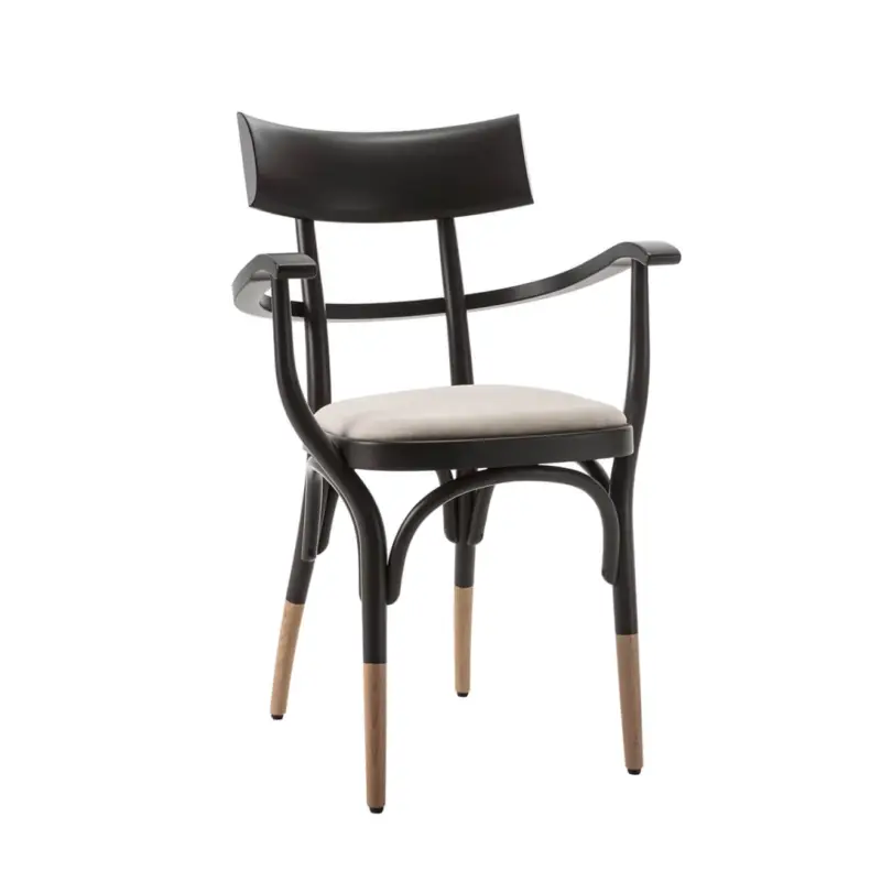 Dining Chair CZECH with armrests Black/ Hallingdal 100GEBRÜDER THONET VIENNA Prix Réduit