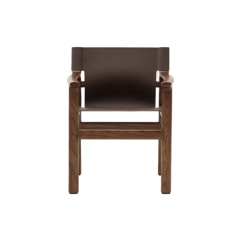 Chaise JAN Frêne teinté Noyer / Cuir MarronKAVE HOME Offre Exclusive