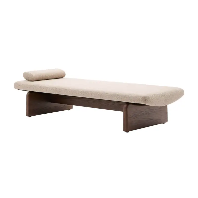 Jusqu&rsquo;à Épuisement Des Stocks Sofa TOPAZ Walnut-Finished Ash / Beige Chenille fabricKAVE HOME