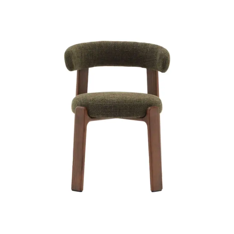 Dining Chair GRANITE Green Chenille fabric / Walnut-finished Ash WoodKAVE HOME Bon Marché