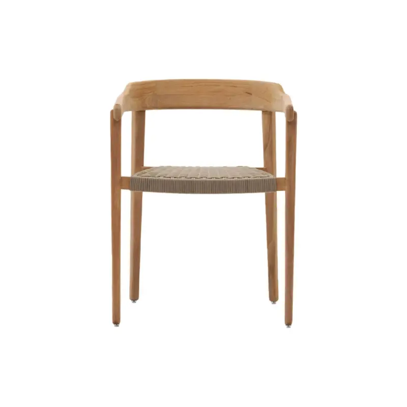 Chaise extérieure ICAROempilable Teck / Corde naturelle beigeKAVE HOME Top Vente