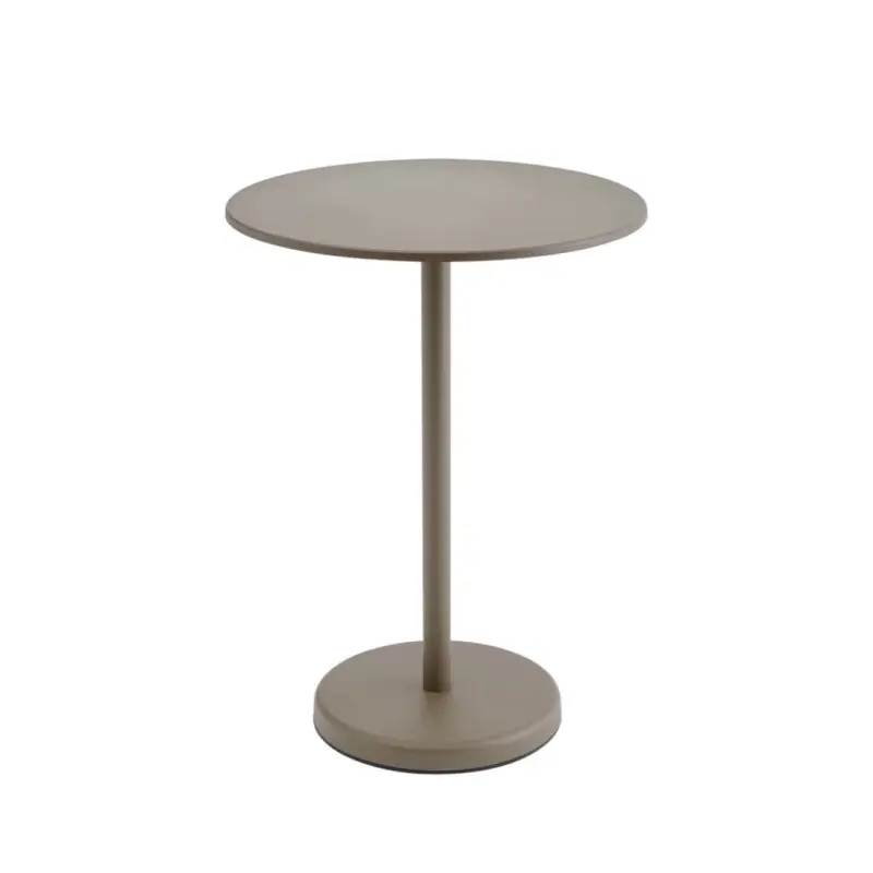 Marque Table extérieure LINEAR STEEL CAFÉ Ø 70 x H 105 TaupeMUUTO