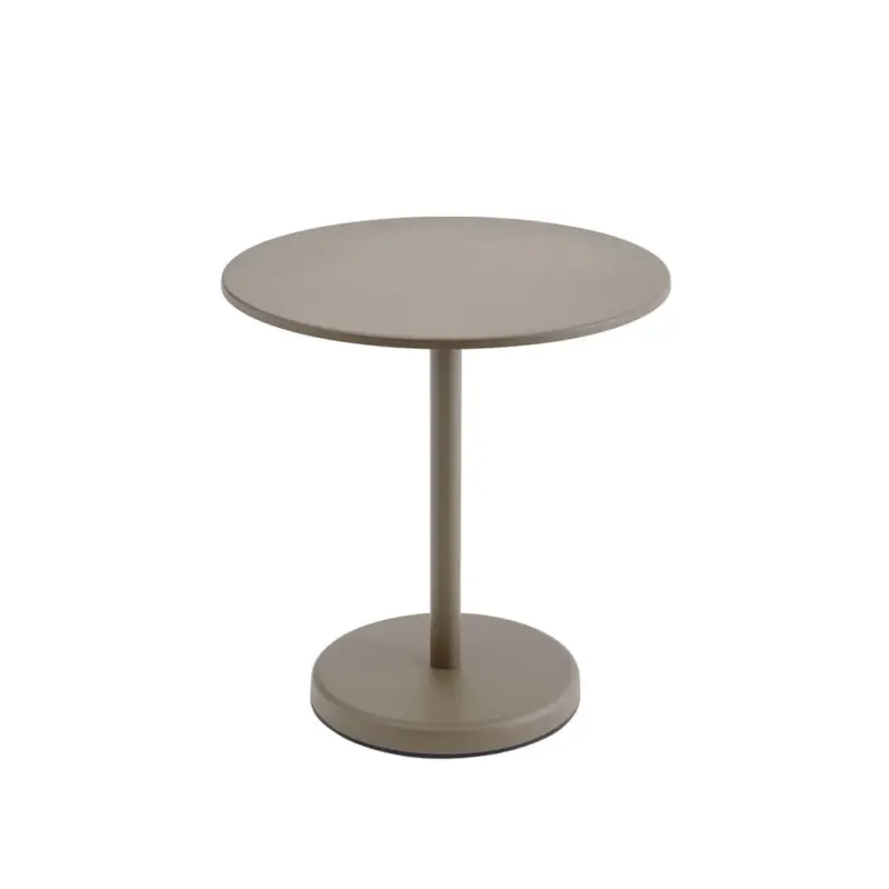 Table extérieure LINEAR STEEL CAFÉ Ø 70 TaupeMUUTO Vente Directe