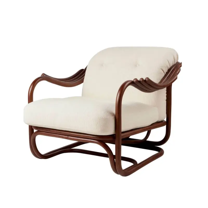 Fauteuil POLTRONA TRIARotin foncé / Bouclé 001GUBI Meilleur Prix