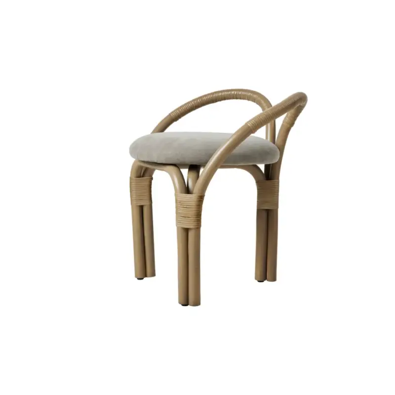 Usine Directe Tabouret BISTRA Rotin olive / Fustagno 003GUBI