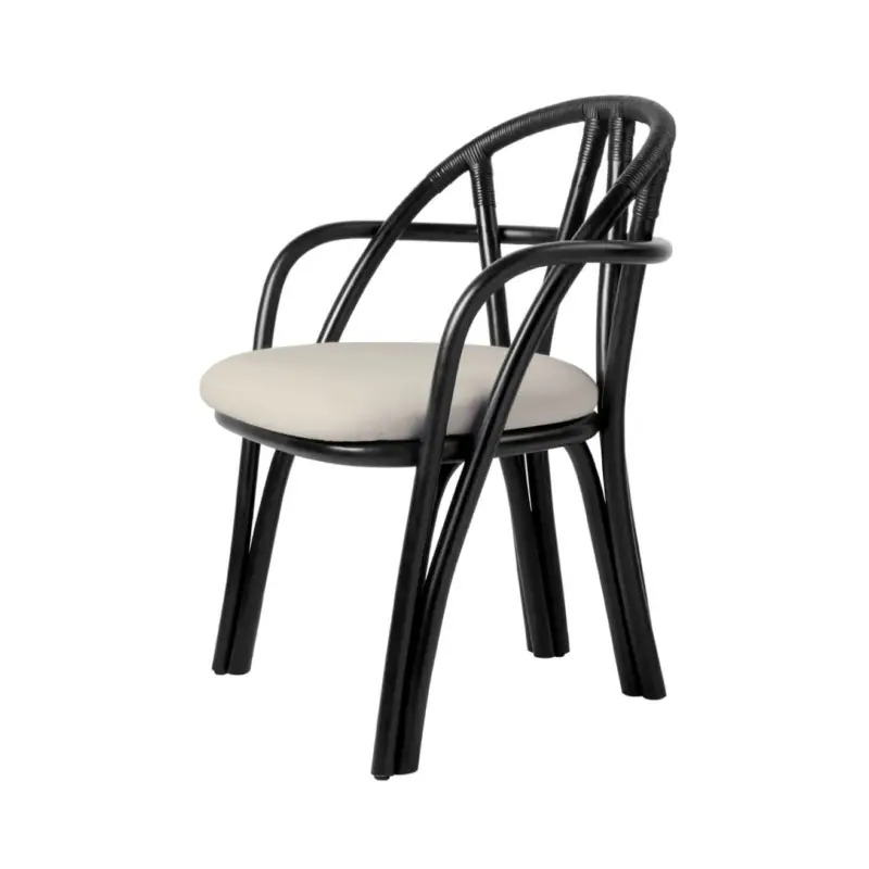 Achat Immédiat Dining Chair BISTRA Ebony Rattan / Fustagno 001GUBI