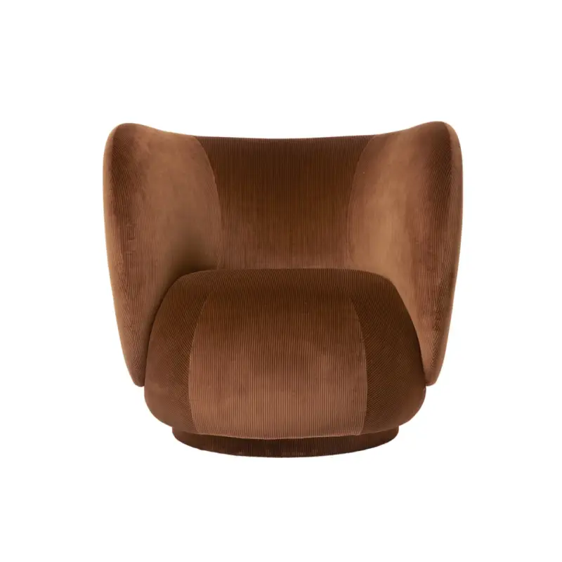 Expédié Aujourd'hui Easy chair RICO Swivel Devoré Velvet RustFERM LIVING