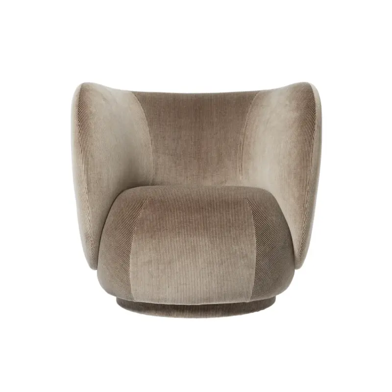 Fauteuil RICO Pivotant Velours Devoré Gris SilexFERM LIVING Produit De Marque