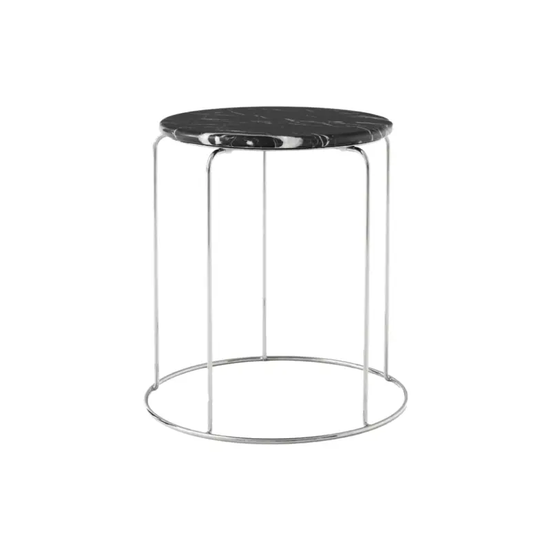 Haute Qualité Side Table WIRE STOOL VP11 with marble top Marquina BlackAND TRADITION