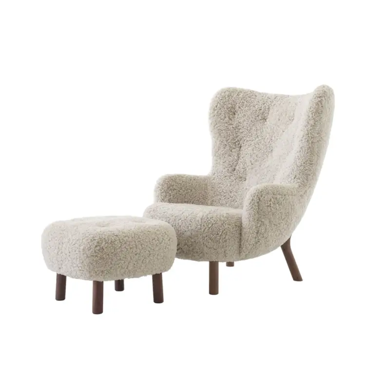 Meilleur Prix Easy chair PETRA VB3 & ATD1 Pouffe Sheepskin MoonlightAND TRADITION