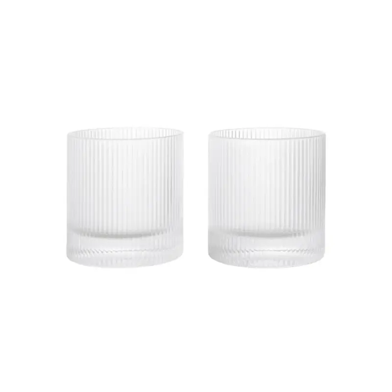 Glassware Set of 2 RIPPLE Tumbler glasses TransparentFERM LIVING Réduction