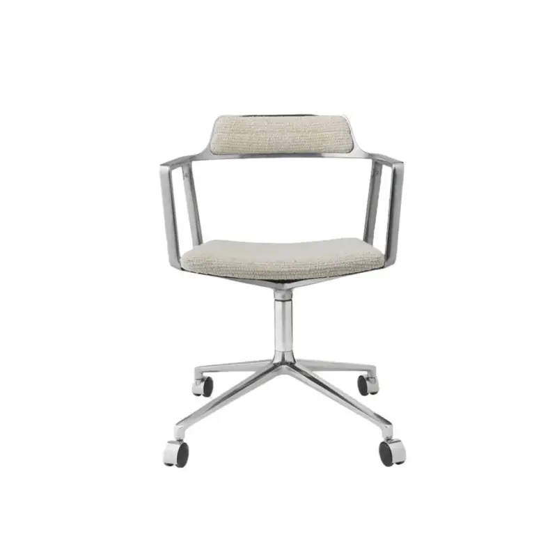 Promotion Saisonnière Chaise SWIVEL CHAIR 452 à roulettes tissu Off-White / Aluminium poliVIPP