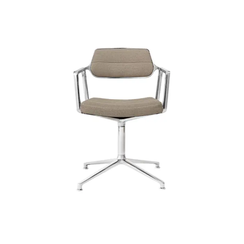 Chaise SWIVEL CHAIR 453 à patins Tissu sable foncé / Aluminium poliVIPP Meilleur Prix