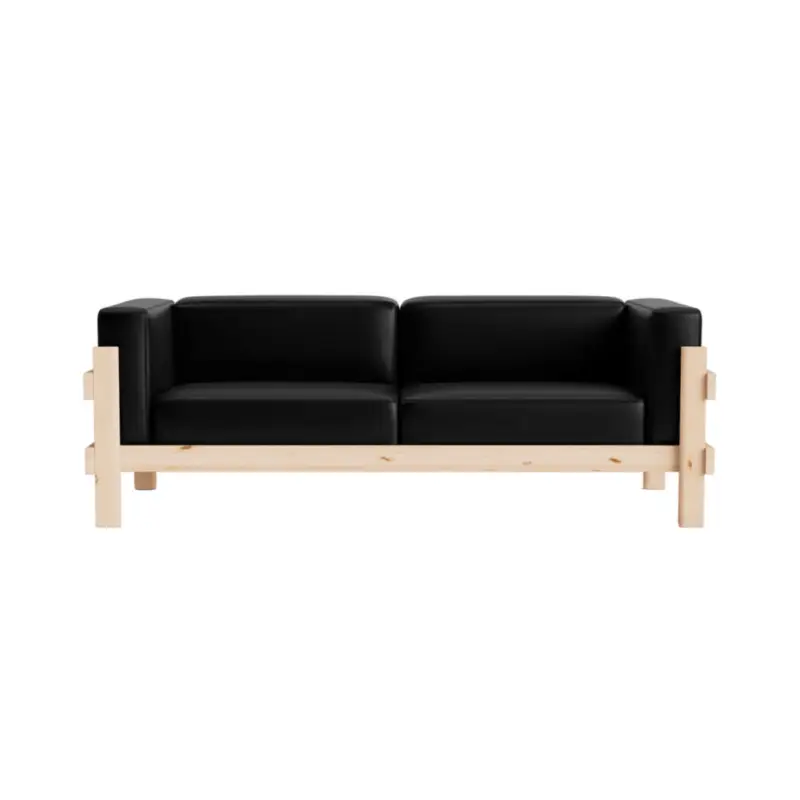 Satisfait Ou Remboursé Canapé KUBE Pin/ Cuir Ultra NoirNORMANN COPENHAGEN