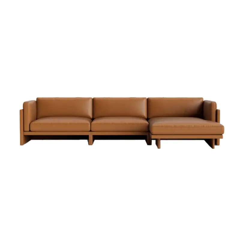 Sofa SOFTY 4 Seater Chaise Longue CognacNORMANN COPENHAGEN Satisfait Ou Remboursé
