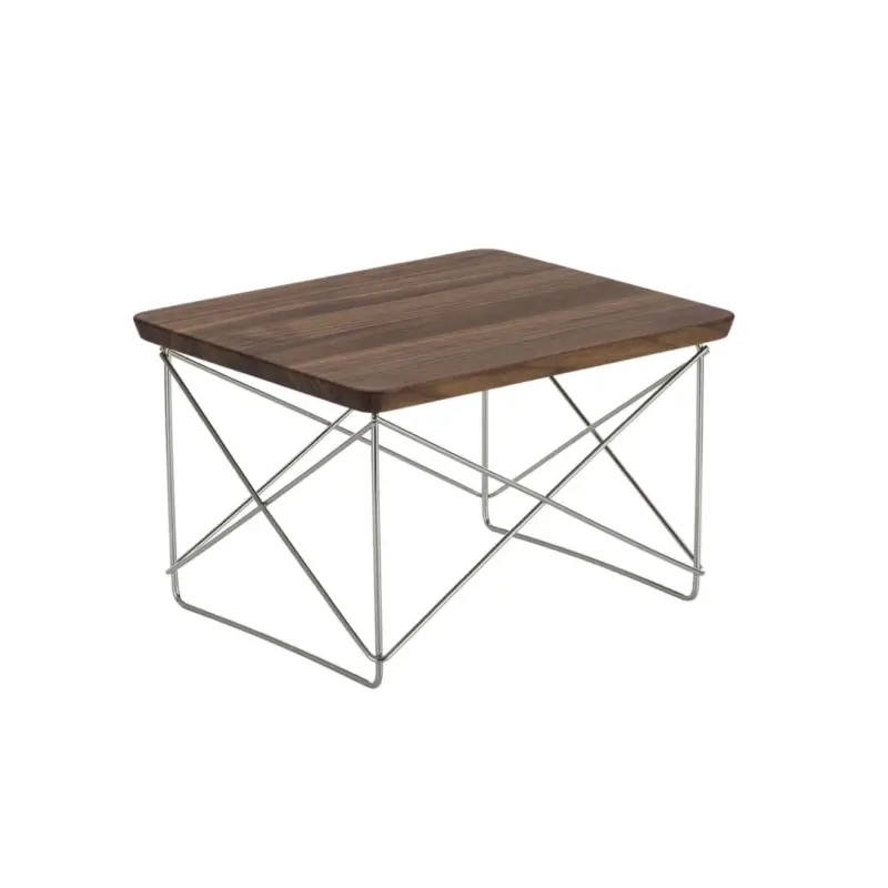 Table d'appoint guéridon LTR Noyer foncé / InoxVITRA Retour Gratuit