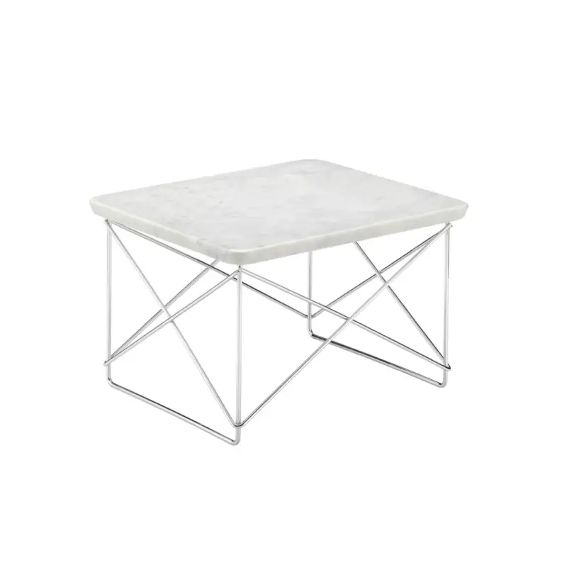 Prix Bas Side Table LTR Carrare marble / ChromeVITRA