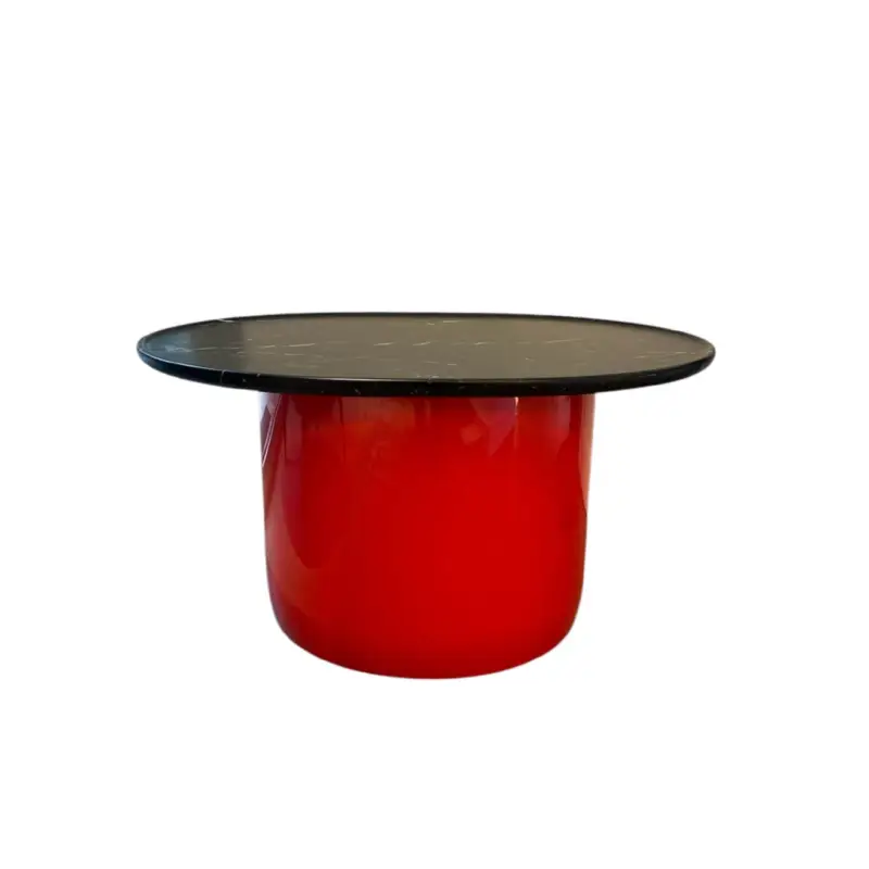 Table basse BUTTON Ovale Marbre Marquinia satiné Candy redB&B ITALIA Vente Directe