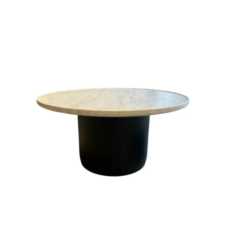 Commander Vite Table basse BUTTON Marbre Carrara Piètement noir matB&B ITALIA