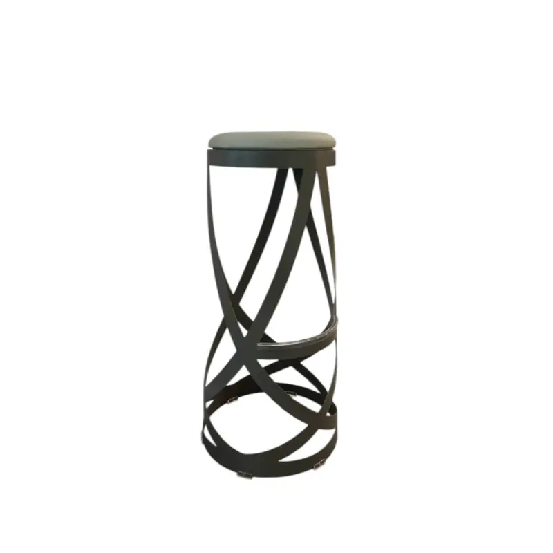 Tabouret haut RIBBON piètement métal verni TaupeCAPPELLINI Dernier Modèle