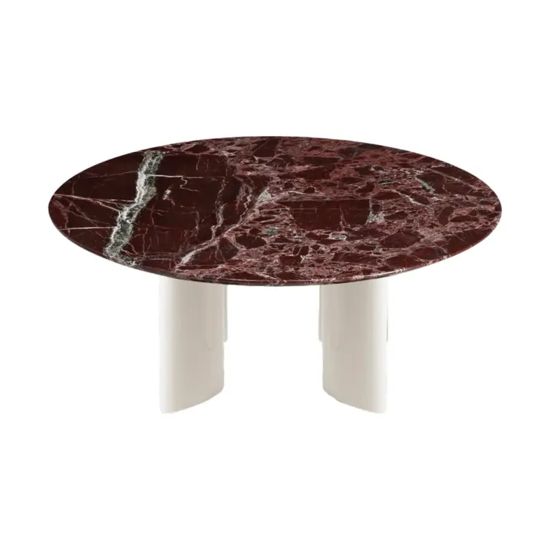 Table basse CARLOTTA Marbre Rouge / Blanc CrèmeTHE SOCIALITE FAMILY Nouveauté