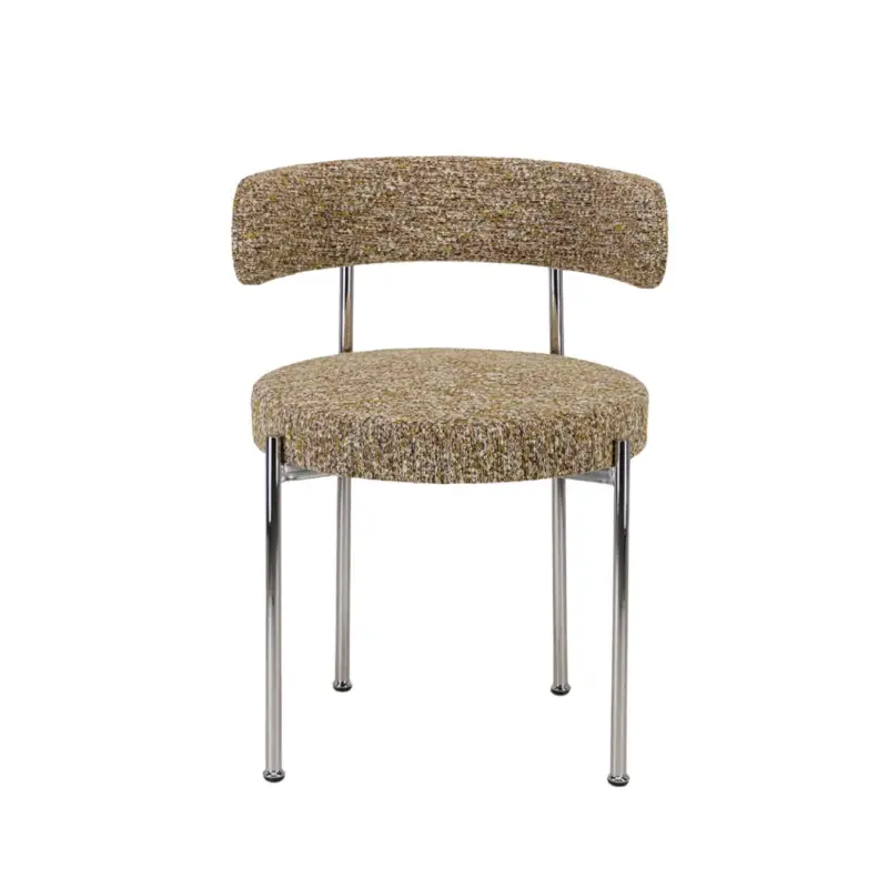 Chaise LIBERA Tweed Marron et Vert / ChromeTHE SOCIALITE FAMILY Affaire À Saisir