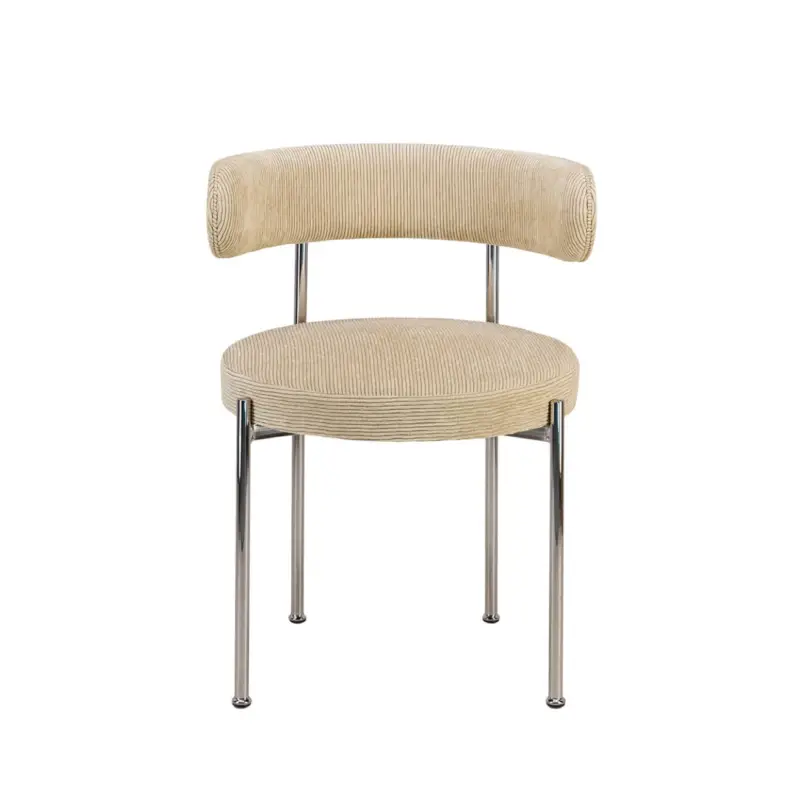 Dining Chair LIBERA Chair Beige Ribbed Velvet/ ChromeTHE SOCIALITE FAMILY Nouvel Arrivage