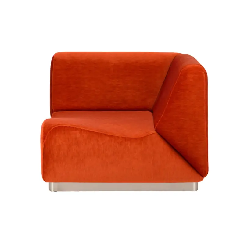 Satisfait Ou Remboursé Canapé ROTONDO Module d'angle Velours VermillonTHE SOCIALITE FAMILY
