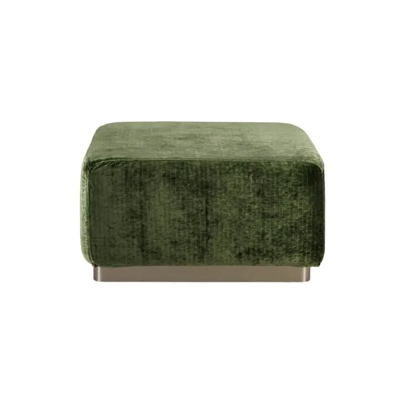 Commander Maintenant Pouf ROTONDO Velours Vert OliveTHE SOCIALITE FAMILY