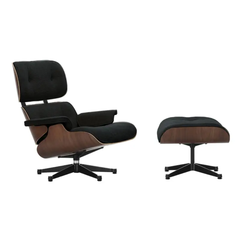 Easy chair EAMES LOUNGE& OTTOMAN Nubia 11 /Dark walnutVITRA Vente Directe