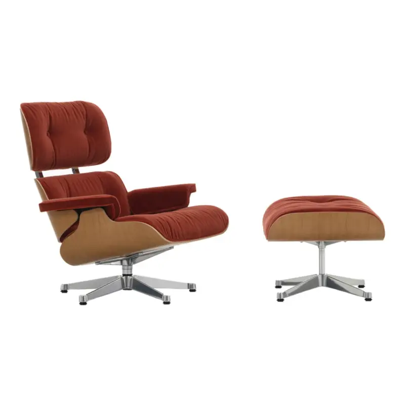 Fauteuil EAMES LOUNGE& OTTOMAN Calma Brandy / Cerisier naturelVITRA Quantité Limitée