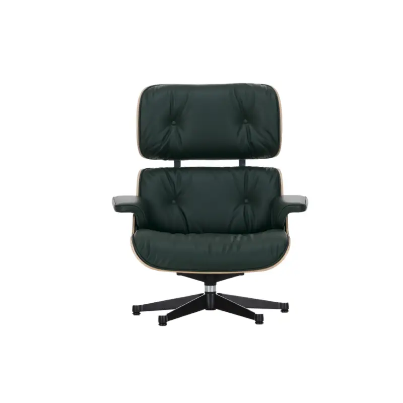Meilleur Prix Fauteuil EAMES LOUNGE CHAIR Cuir Premium jade / Noyer naturelVITRA