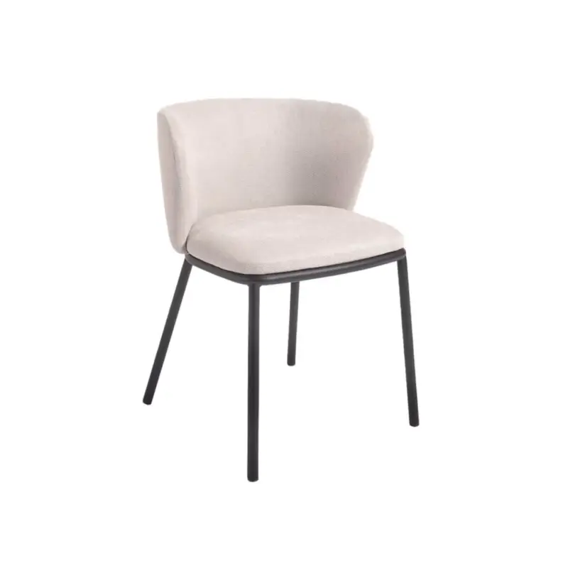 Dining Chair CISELIA Beige Chenille / BlackKAVE HOME Paiement Sécurisé