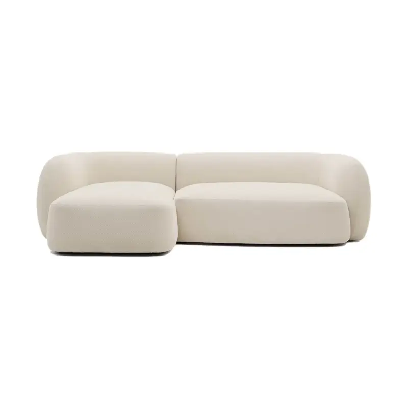 Certifié Canapé MARTINA modulable 3 places Chenille Ecrue avec méridienne gaucheKAVE HOME