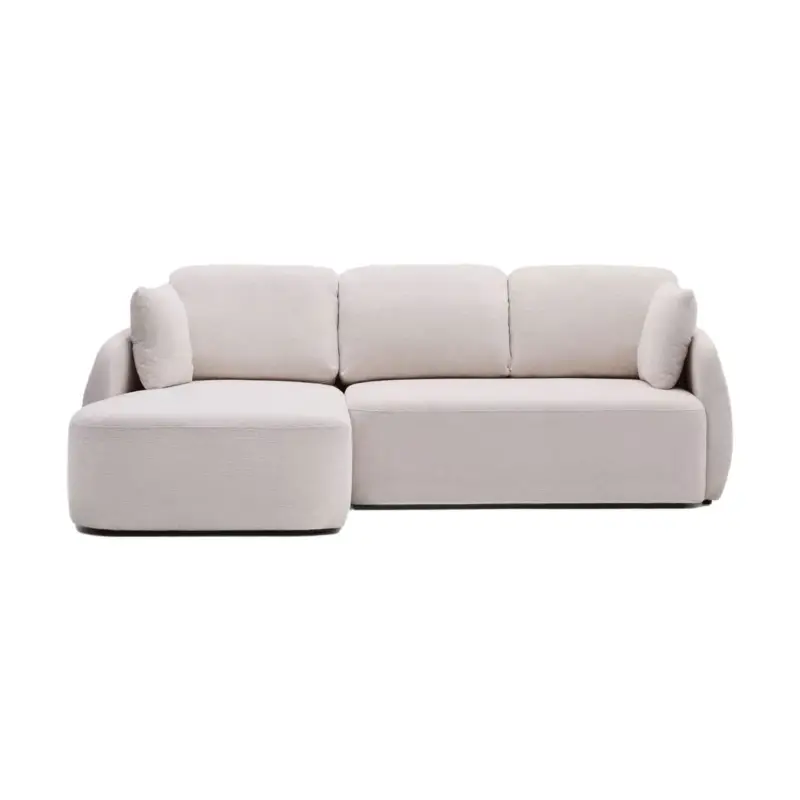 Super Prix Canapé lit LAIRA 3 places avec méridienne gauche Chenille EcrueKAVE HOME