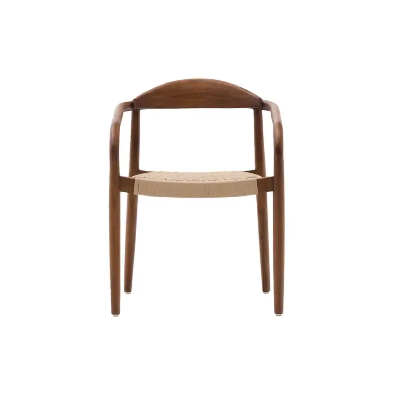 Usine Directe Dining Chair NINA Acacia with Walnut finish / Beige CordKAVE HOME