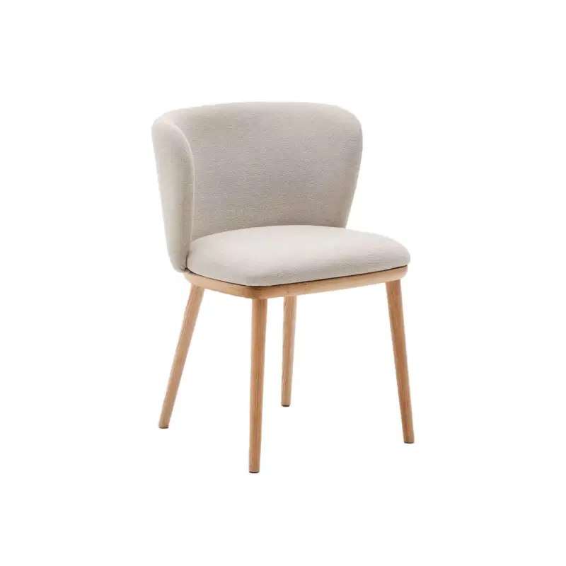 Livraison Express Dining Chair CISELIA Beige Chenille / Natural AshKAVE HOME