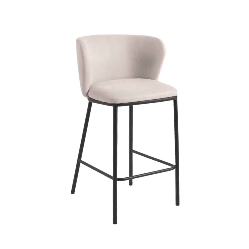 Expédié Aujourd'hui Tabouret haut CISELIA H 65 Chenille Beige / NoirKAVE HOME