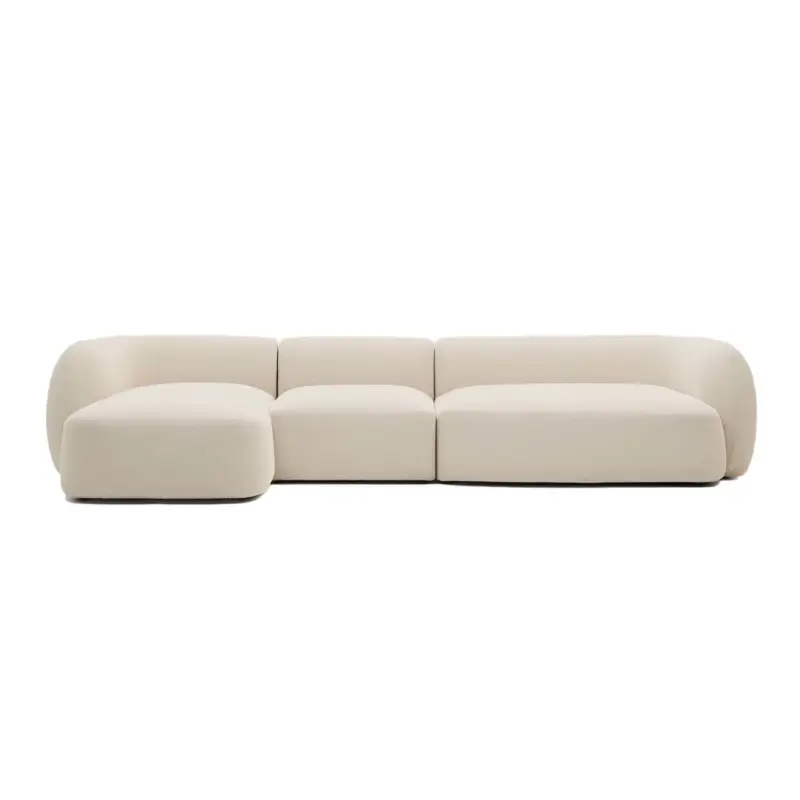 Jusqu'à Épuisement Des Stocks Sofa MARTINA modular 4-seater Ecru Chenille left chaise longueKAVE HOME
