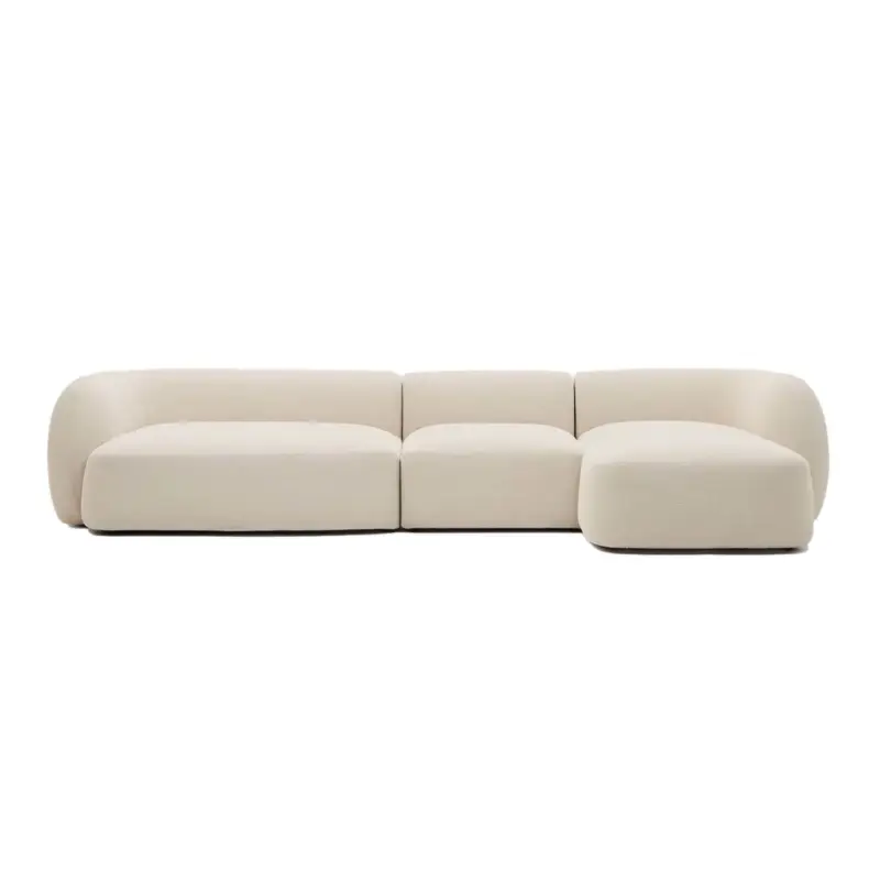 Sofa MARTINA modular 4-seater Ecru Chenille right chaise longueKAVE HOME Remise