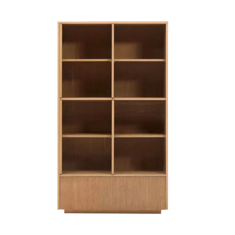 Offre Limitée Meuble de rangement HELVINE H 174 Chêne / Verre trempéKAVE HOME