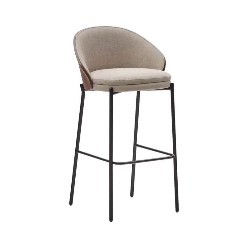 Tabouret haut EAMY H 77 Chenille Marron Clair / Frêne finition WenguéKAVE HOME Prix Cassé