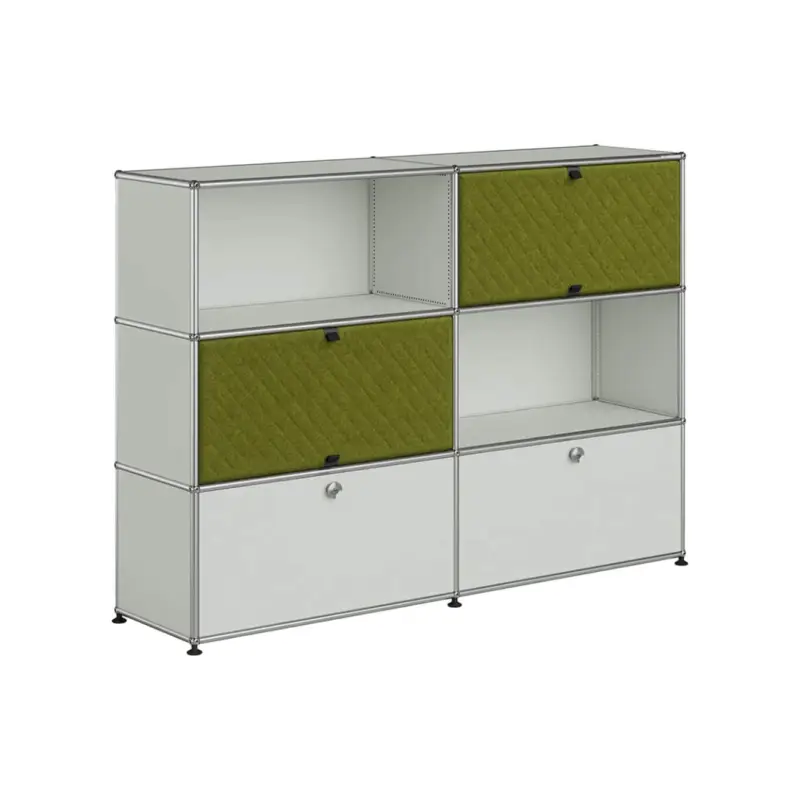 Storage Unit USM HALLER M66 Light Grey/Soft Panel GreenUSM HALLER Jusqu'à Épuisement Des Stocks