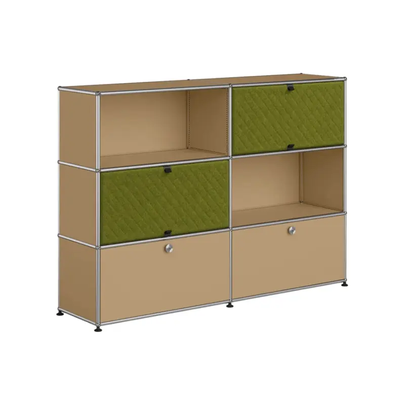 Super Prix Storage Unit USM HALLER M66 Beige USM/Soft Panel GreenUSM HALLER