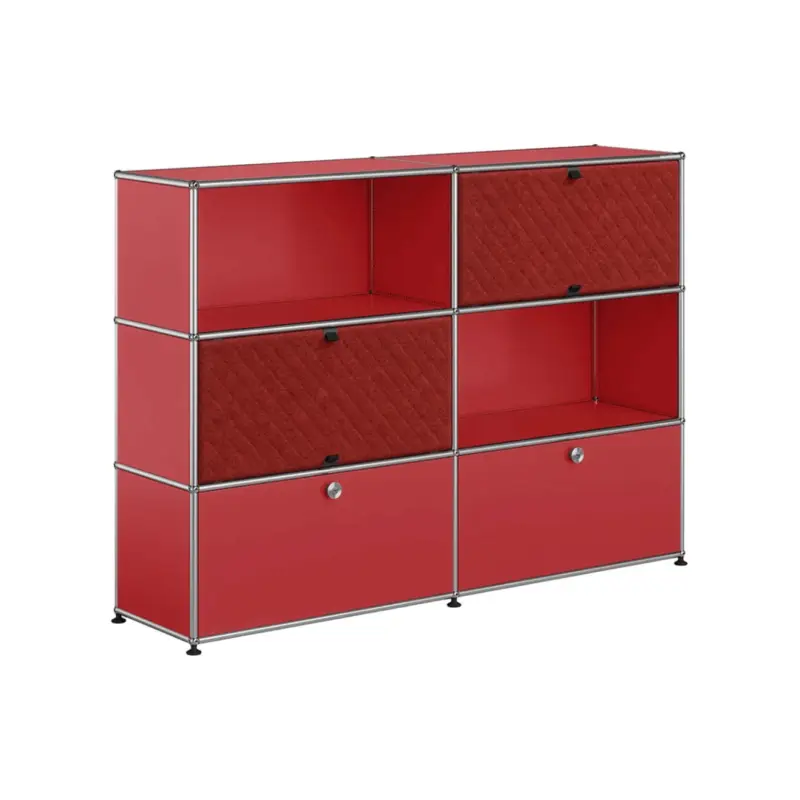 Meuble de rangement USM HALLER M66 Rouge Rubis/Soft Panel RougeUSM HALLER Bon Marché